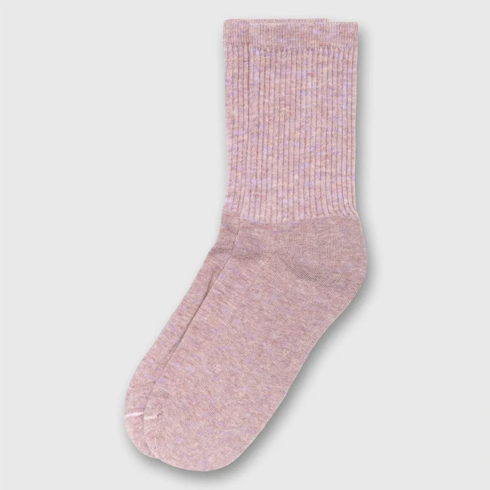 AMERICAN TRENCH SUPERMERINO WOOL CREW SOCKS BLUSH HEATHER PINK OS NWT